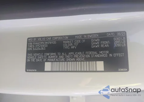 2022 Volvo Xc90 T6 Momentum 7 Passenger from USA, damaged, VIN YV4A22PK2N1781135